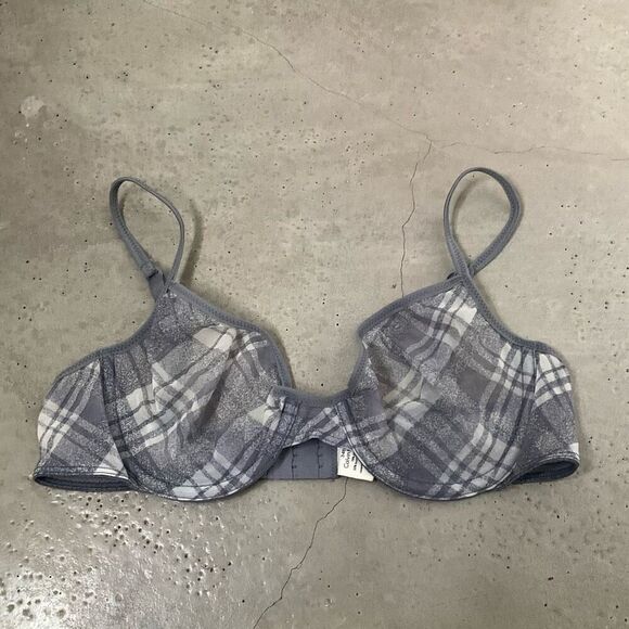 Calvin Klein Sheer Plaid Underwire Bra - Picture 1 of 4
